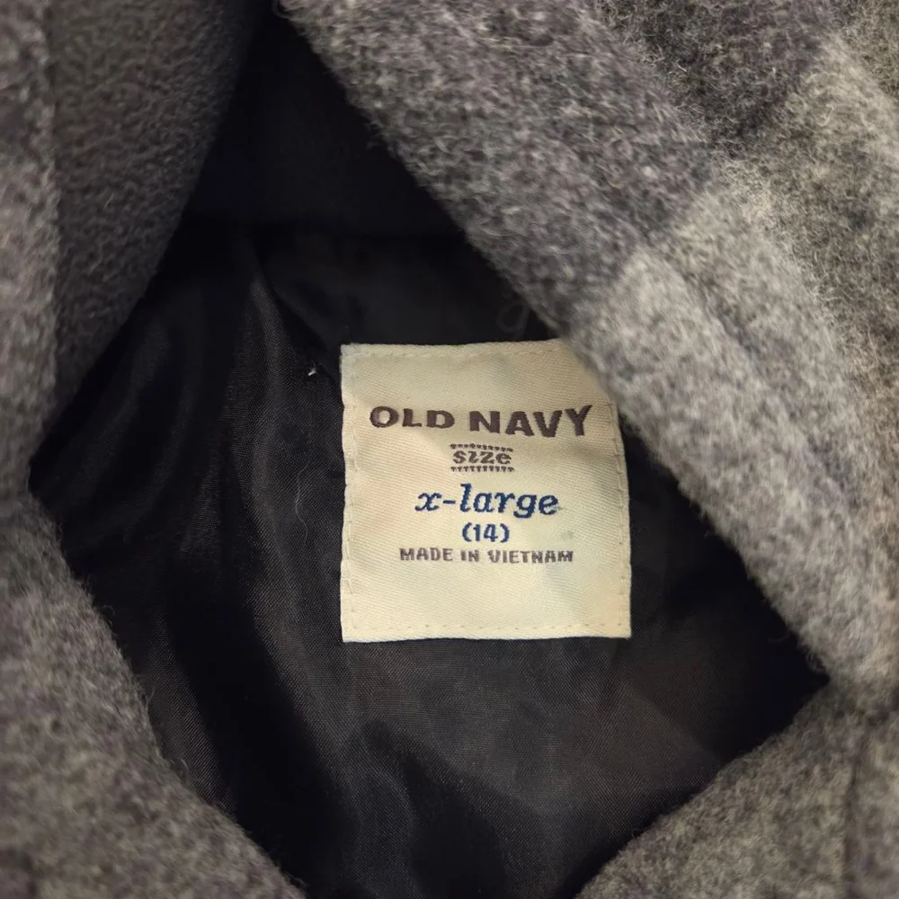 Girls Old Navy gray striped Pea Coat size XL
